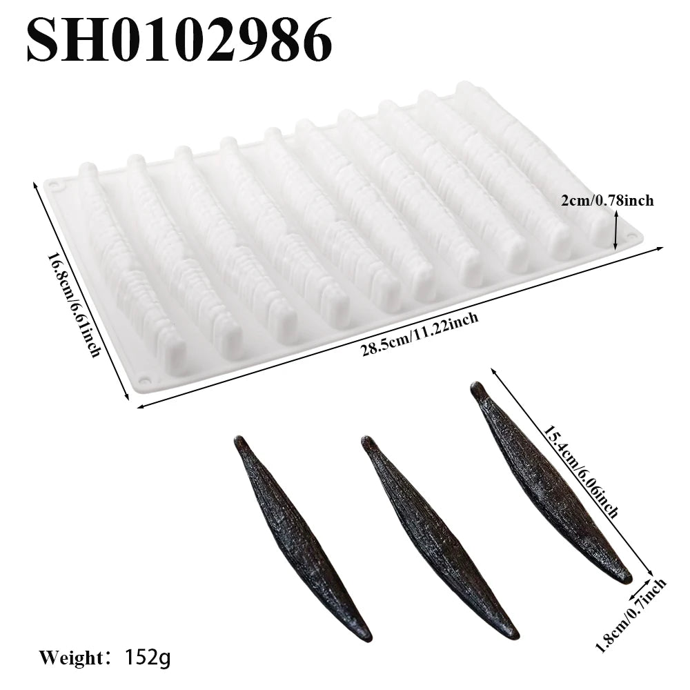 10-Cell Vanilla Design Silicone Chocolate Molds White Black or Khaki Silicone Cake Moulds Kitchen Bakeware Dessert Baking Tools