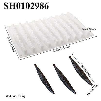 10-Cell Vanilla Design Silicone Chocolate Molds White Black or Khaki Silicone Cake Moulds Kitchen Bakeware Dessert Baking Tools