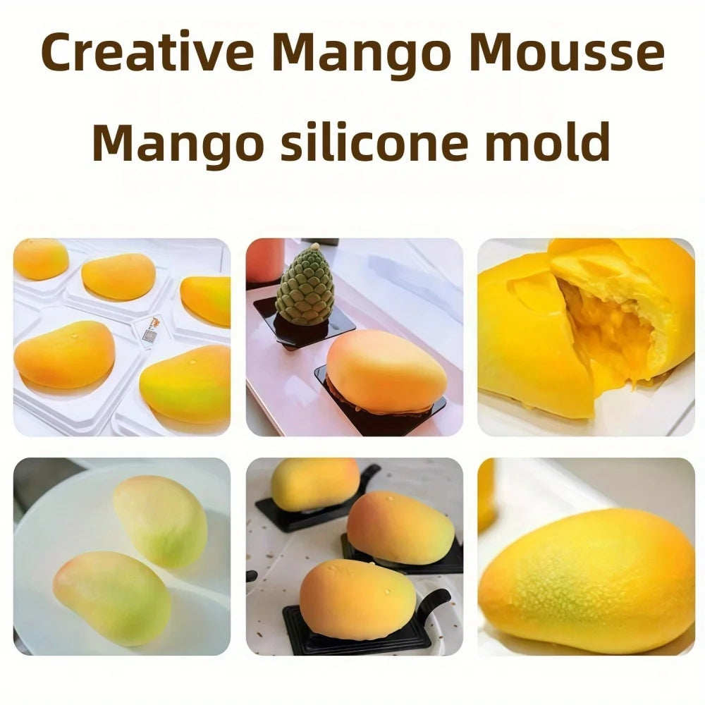 3D Mango Design Silicone Cake Molds Party Pastry Bakeware Fruit Mousse Cake Mould Kitchen Food Grade Dessert Baking Tools