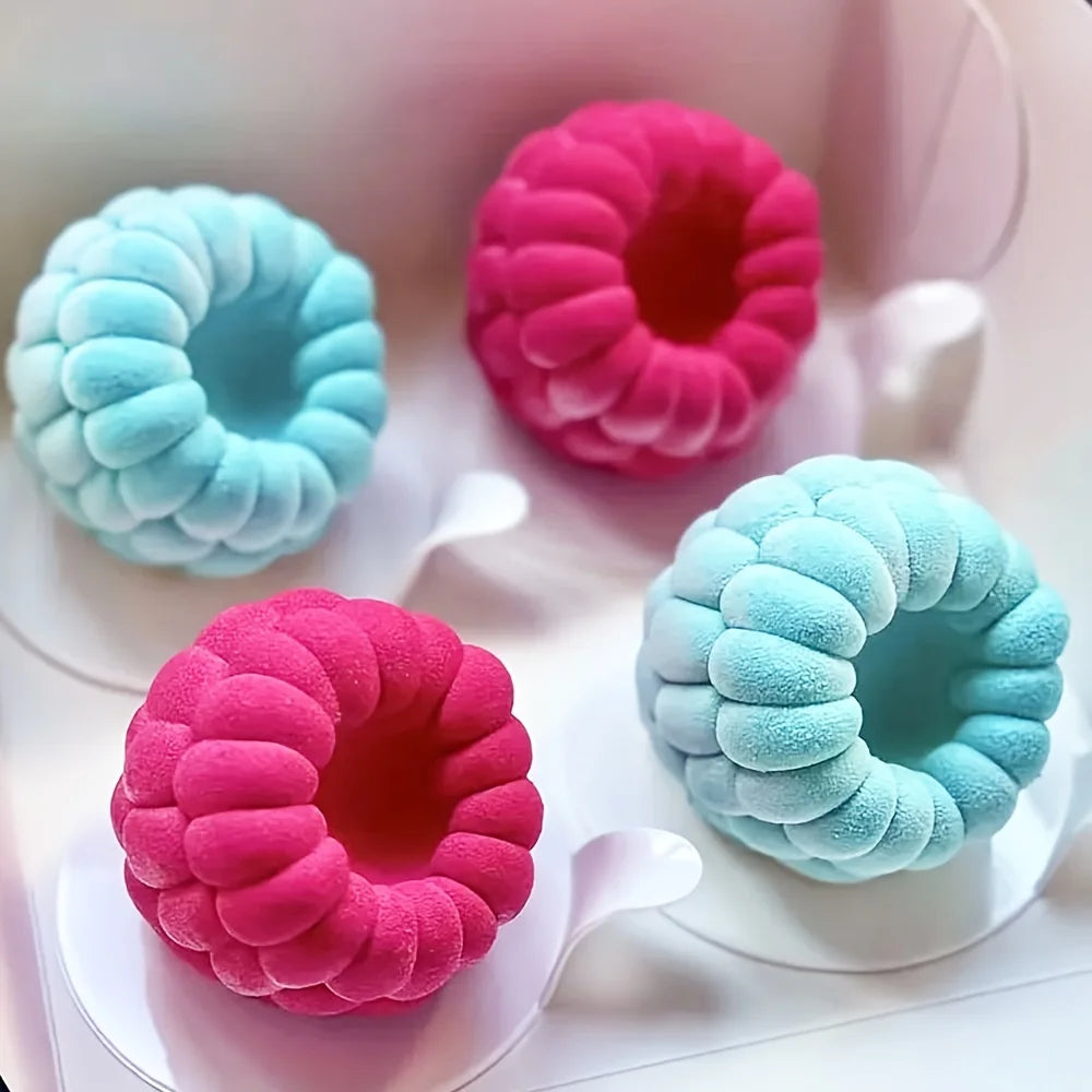 1 Large Raspberry Mousse Cake Mold Silicone Mold Baking 3D Raspberry Pudding Cake Silicone Mold Dessert Chocolate Mold Fruit Cake Decoration Tool Baking Mold