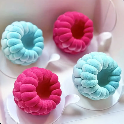 1 Large Raspberry Mousse Cake Mold Silicone Mold Baking 3D Raspberry Pudding Cake Silicone Mold Dessert Chocolate Mold Fruit Cake Decoration Tool Baking Mold