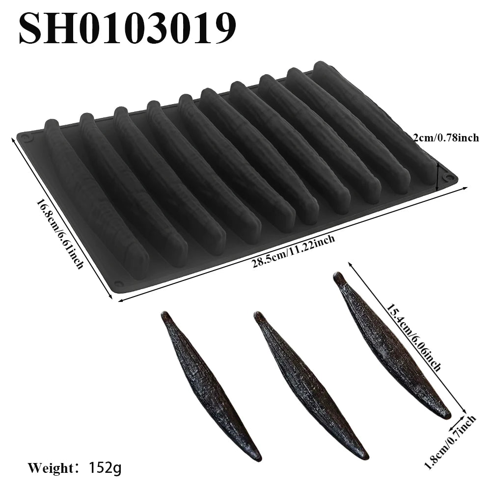 10-Cell Vanilla Design Silicone Chocolate Molds White Black or Khaki Silicone Cake Moulds Kitchen Bakeware Dessert Baking Tools