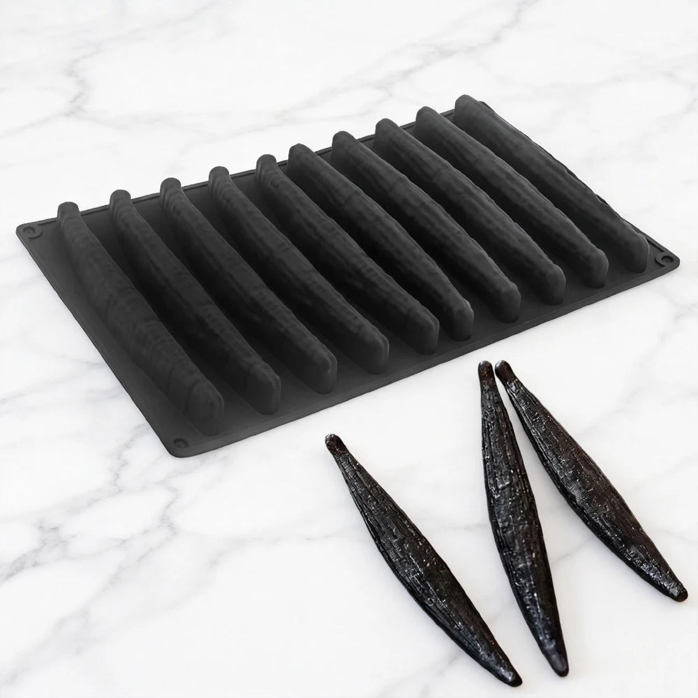 10-Cell Vanilla Design Silicone Chocolate Molds White Black or Khaki Silicone Cake Moulds Kitchen Bakeware Dessert Baking Tools