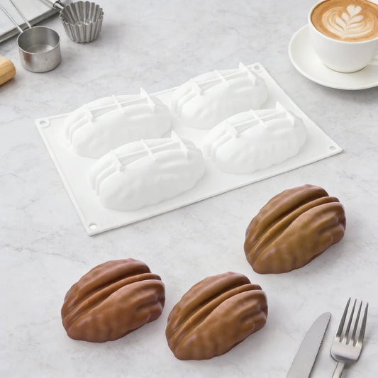 1 or 4-Cell Pecan Nuts Design Silicone Chocolate Mold Food Grade Mousse Cake Mould Pastry Tools Kitchen Dessert Bakeware
