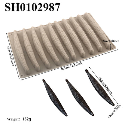 10-Cell Vanilla Design Silicone Chocolate Molds White Black or Khaki Silicone Cake Moulds Kitchen Bakeware Dessert Baking Tools