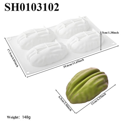 1 or 4-Cell Pecan Nuts Design Silicone Chocolate Mold Food Grade Mousse Cake Mould Pastry Tools Kitchen Dessert Bakeware